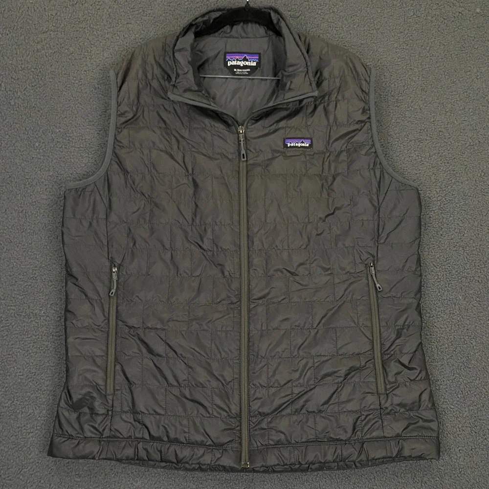 Patagonia Nano Puff Vest Mens XL Dark Gray Quilted Insulated Full Zip 84242